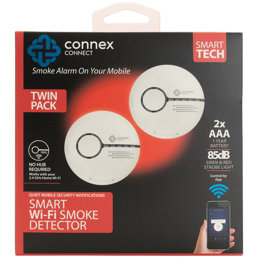 Smart Wi-Fi Smoke Detector Alarm Twin Pack - Guards On Duty Shop & Security Guards