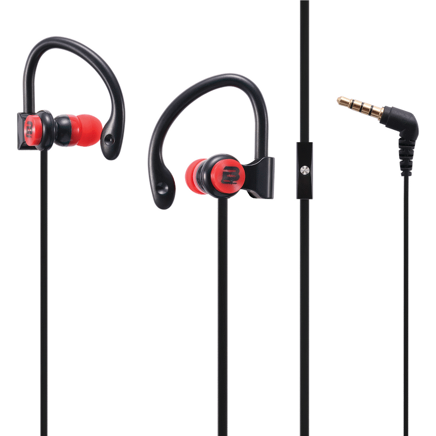 Bounce Break series hook-on earphones Black/Red - Guards On Duty Shop & Security Guards