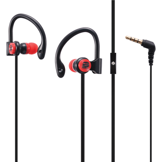 Bounce Break series hook-on earphones Black/Red - Guards On Duty Shop & Security Guards