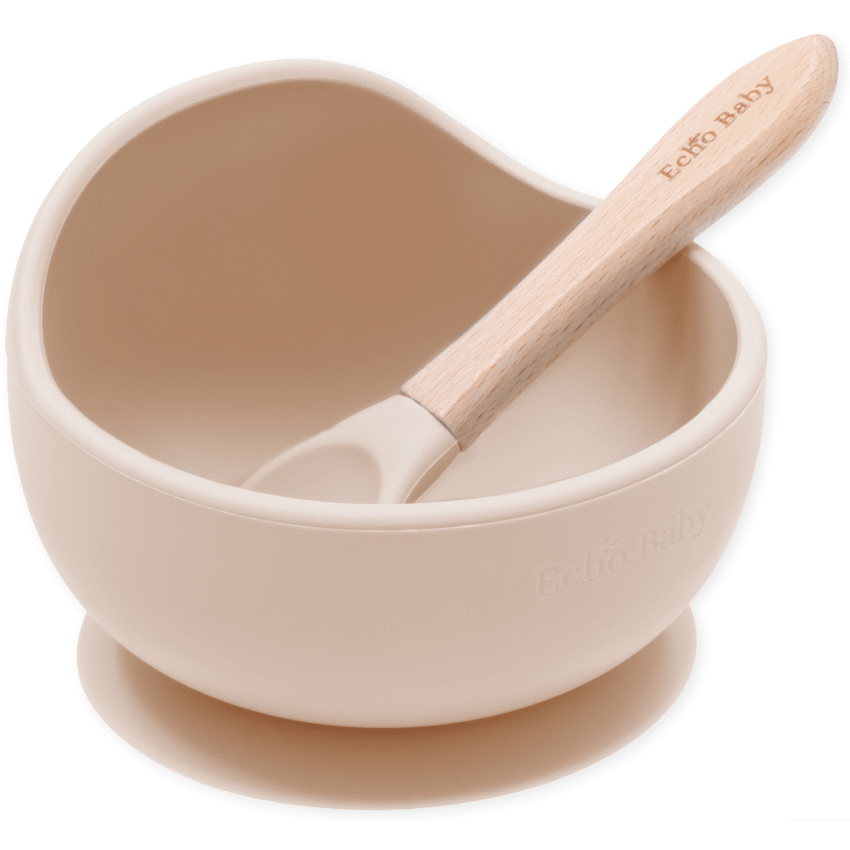 Echo Baby Silicone Suction Bowl and Spoon Set - Ivory - Guards On Duty Shop & Security Guards