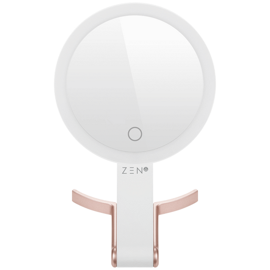 ZEN JestSet Series Portable Handheld LED Mirror - White