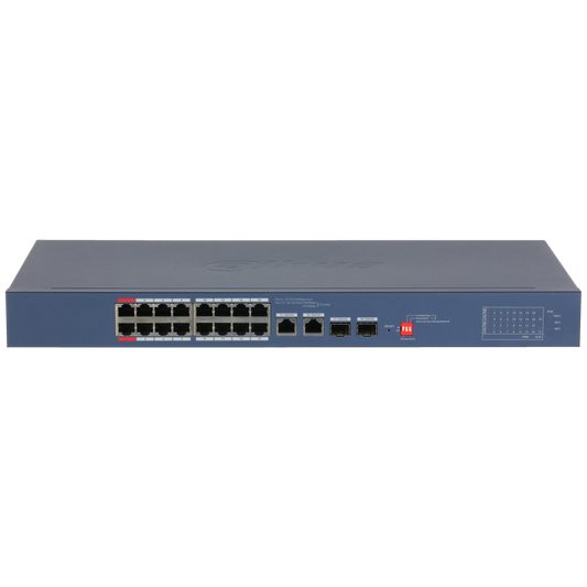 Dahua 18-Port Cloud Managed Desktop Switch - 16-Port PoE