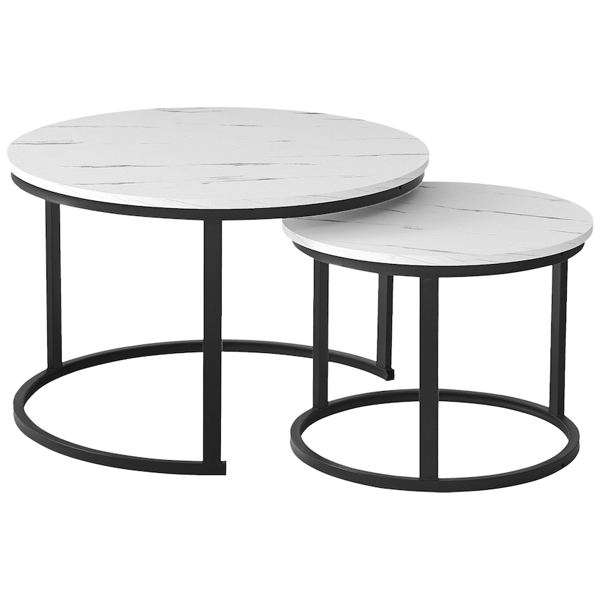Everfurn Indus Nesting Coffee Table - White (2 Piece)