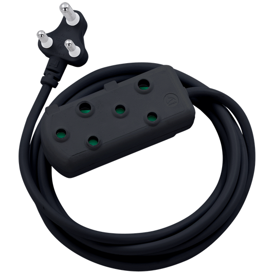 Switched Light Duty Side by Side (SBS) Extension Leads 20M - BK