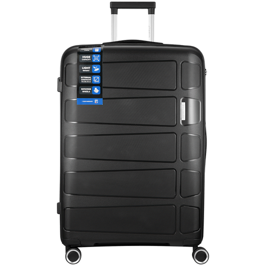 Travelwize Tourer PP 75cm 4-wheel Spinner Luggage Black