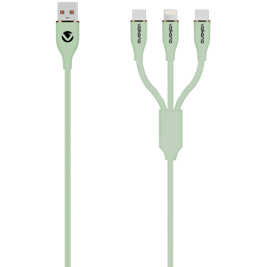 Volkano Flexi Series 3-in-1 Charging Cable - Green