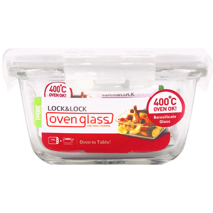 LocknLock Euro Glass container sq. 300ml ( Order in Qty of 6)