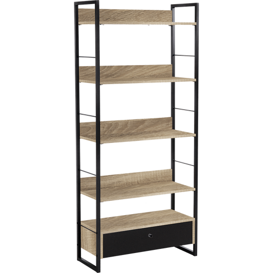 Everfurn Baltic Wide Bookshelf with Large Drawer
