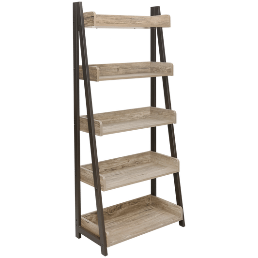 Everfurn Aegla 5-Tier Bookshelf - High Pressure Laminate with Powder-Coated Frame