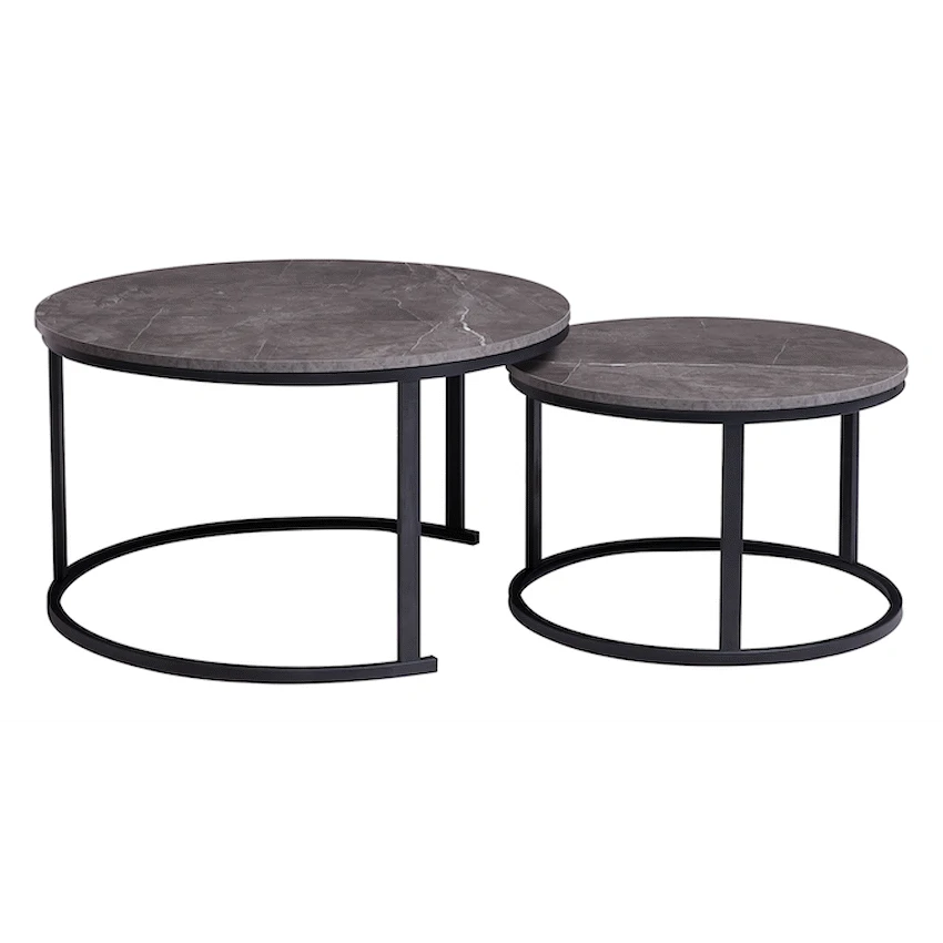 Everfurn Nile Nesting Coffee Table Marble, 2 Piece - Guards On Duty Shop & Security Guards