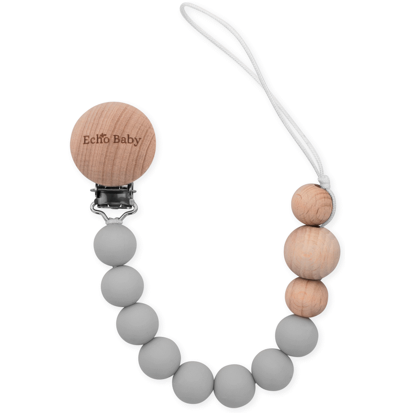 Echo Baby Silicone Dummy Clip - Stone - Guards On Duty Shop & Security Guards