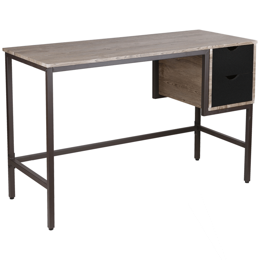 Everfurn Rampart Office Desk with Two Drawers, Powder-Coated Steel, Adjustable Feet - Guards On Duty Shop & Security Guards