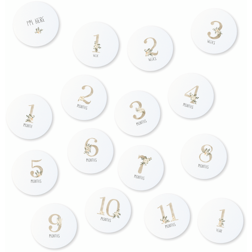 Echo Baby Milestone Cards - Floral - Guards On Duty Shop & Security Guards