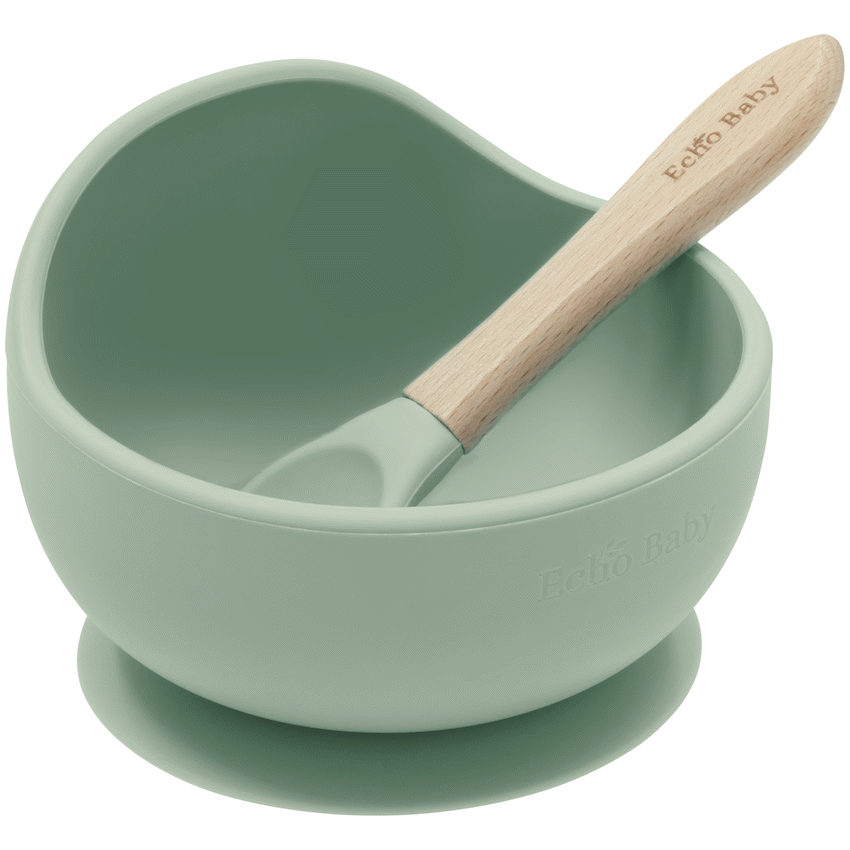 Echo Baby Silicone Suction Bowl and Spoon Set - Sage - Guards On Duty Shop & Security Guards