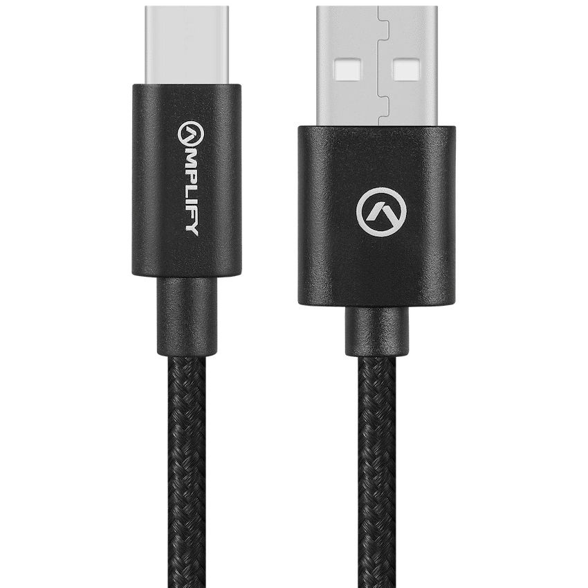 Amplify Linked Series USB-A to Type-C Braided Cable 1.2m - Black - Guards On Duty Shop & Security Guards