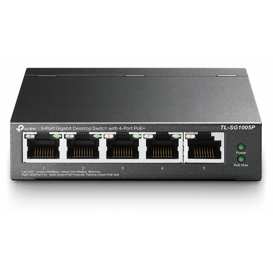 TL-SG1005P 5-Port Gigabit Desktop Switch with 4-Port PoE+