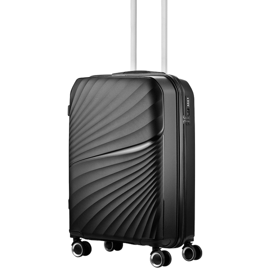 Travelwize Quartz PP 55cm 4-Wheel Spinner Luggage - Black