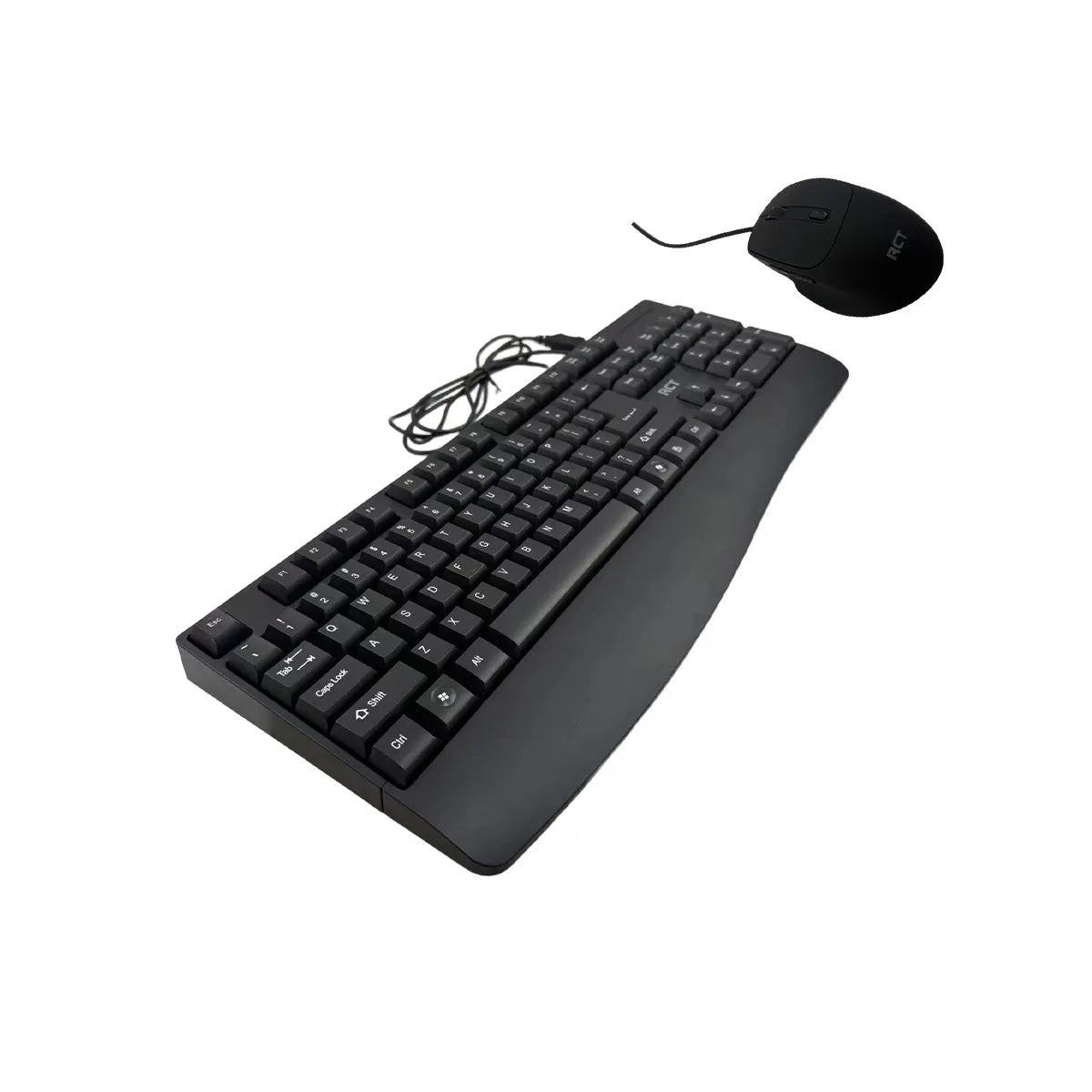 RCT Wired USB Keyboard & Mouse Combo | 104-Key Membrane Keyboard | AI Tool Key | Optical Mouse; 1000-3200 DPI