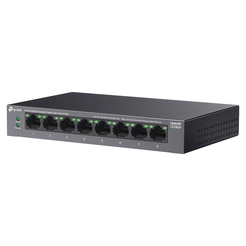 LS108GP 8-Port Gigabit Desktop Switch with 8-Port PoE+