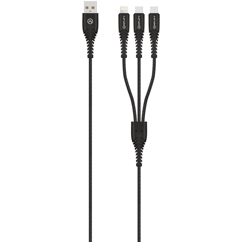 Amplify Linked Series 3-in-1 Charging Cable - Black - Guards On Duty Shop & Security Guards