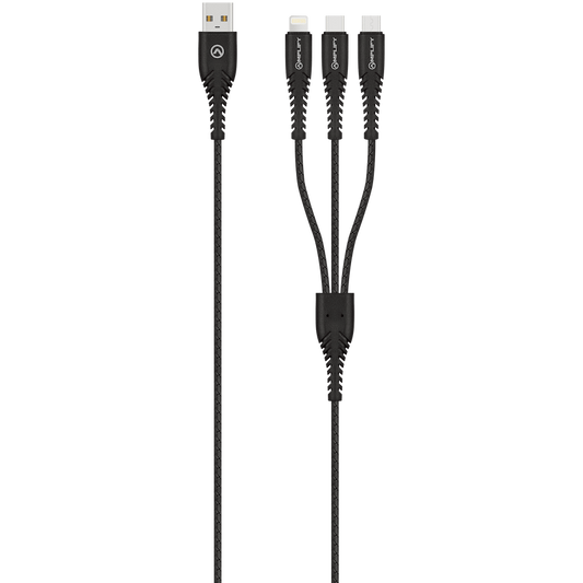 Amplify Linked Series 3-in-1 Charging Cable - Black - Guards On Duty Shop & Security Guards