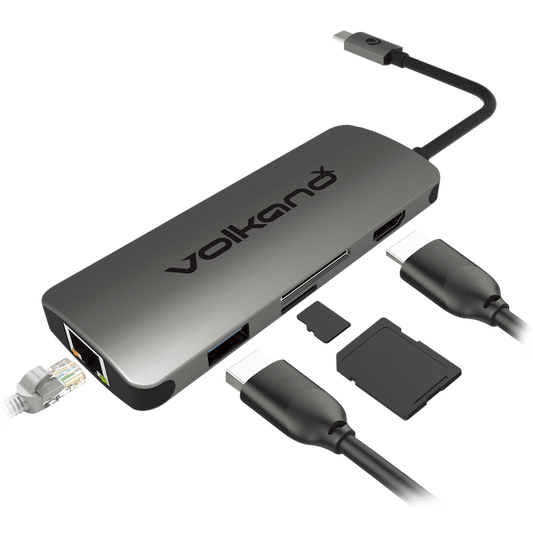VolkanoX Core Dock series USB Type C Dock - HDMI + USB 3.0 + LAN + Card Reader + PD