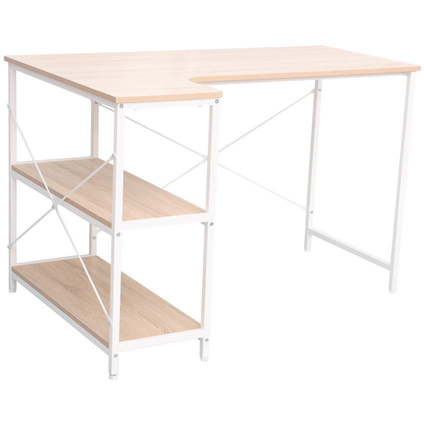 Everfurn Anthony Work Desk - Light Oak and White Frame - Guards On Duty Shop & Security Guards
