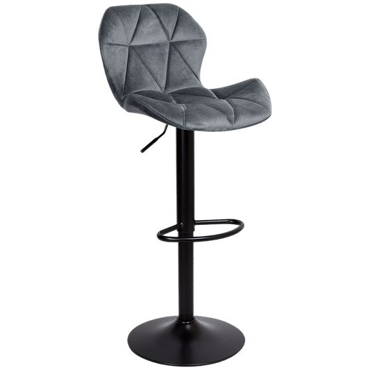 Everfurn Tira Barstool - Grey Velvet - Single