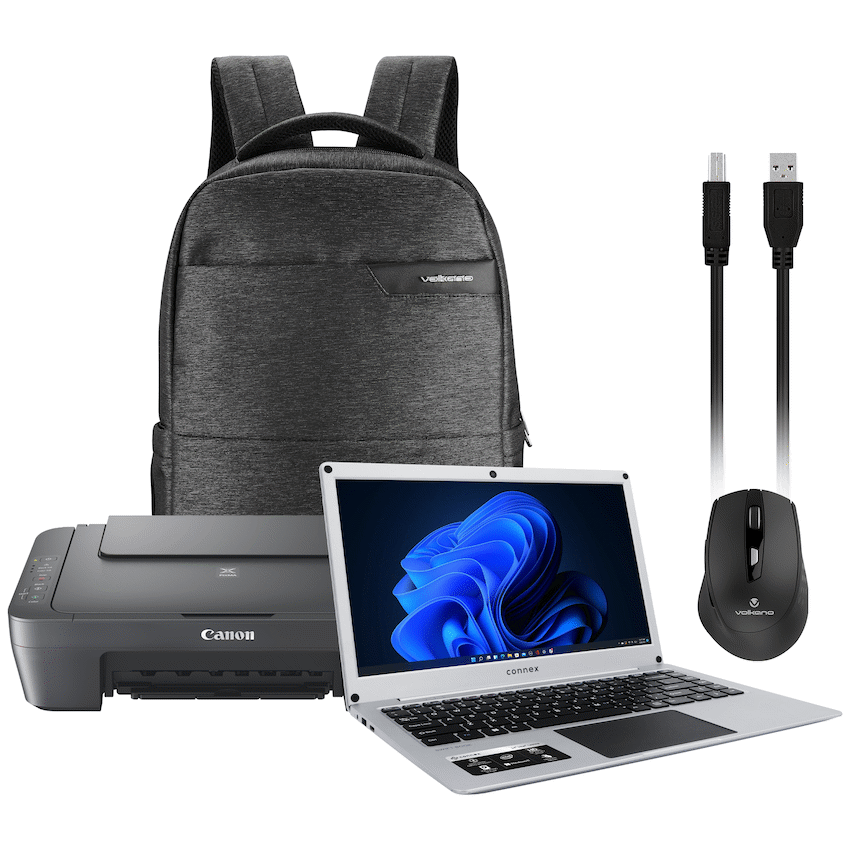 Connex Laptop L1430-PRO-SL256 - 14" Celeron N4020 8GB/256SSD W11HOME Printer+Bag+Mouse - Guards On Duty Shop & Security Guards