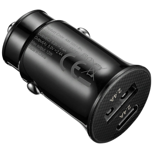 Amplify Voltix Series 12W Dual USB and USB-C Car Charger - Guards On Duty Shop & Security Guards