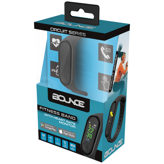 Bounce Circuit Series Activity Band with Heart Rate Monitor - Black (PDQ of 10) - Guards On Duty Shop & Security Guards