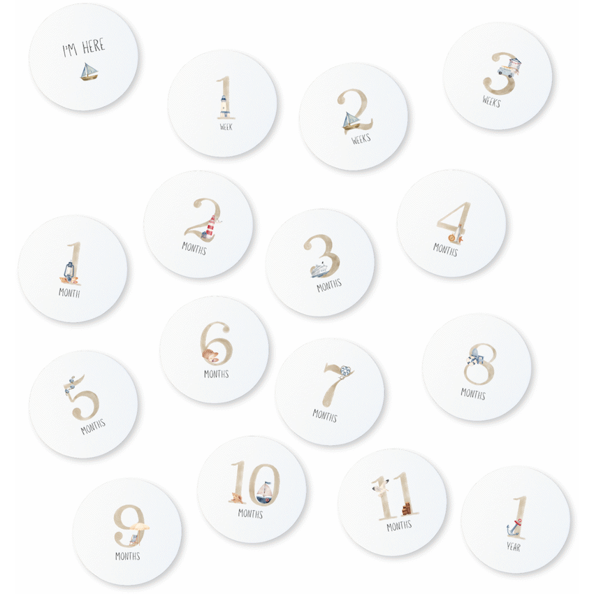 Echo Baby Milestone Cards - Nautical - Guards On Duty Shop & Security Guards