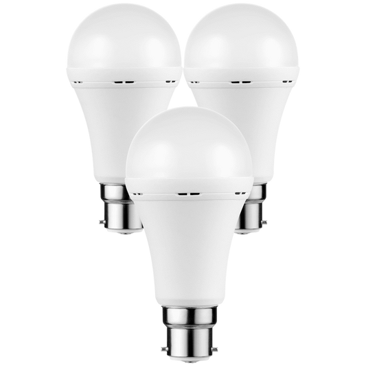 Switched 5w A60 Rechargeable B22 LED Light Bulb CW - 3 Pack