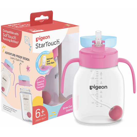 Pigeon Startouch Straw Cup With Gravity Ball Bubblegum Pop 250ml