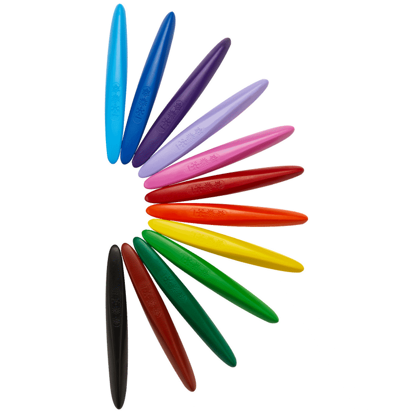 Frozen 12 Plastic Crayons Twin tip Triangular Multi