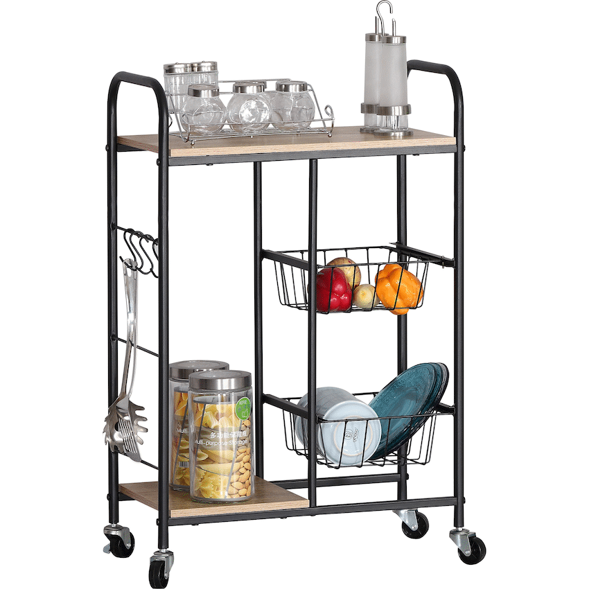 Everfurn Lucca Kitchen Cart - Black - Guards On Duty Shop & Security Guards