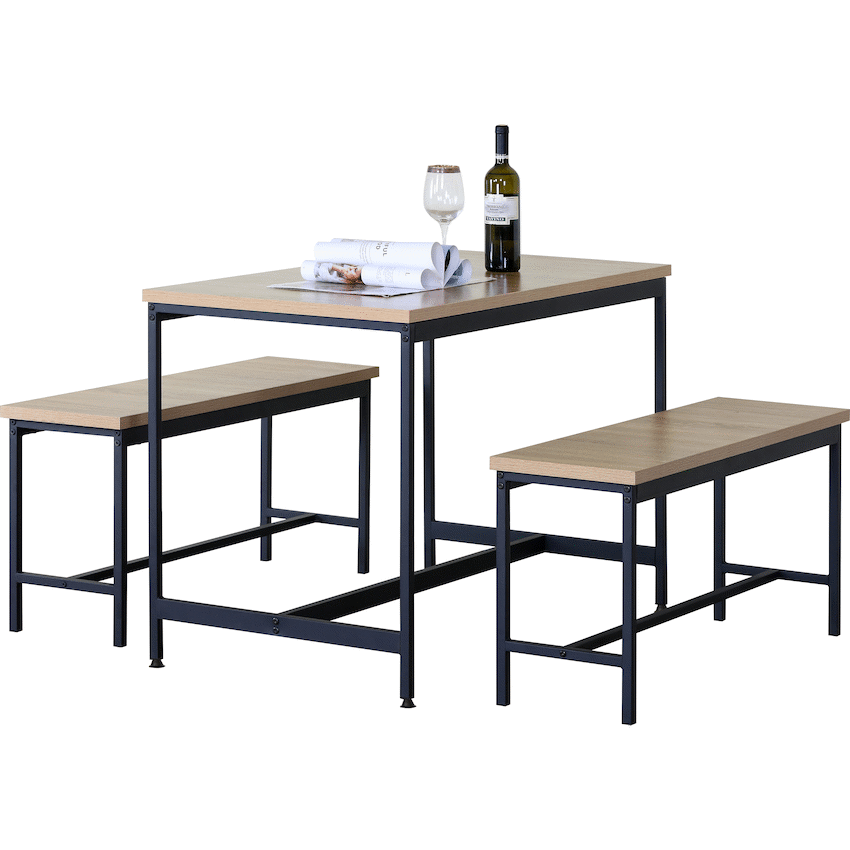 Everfurn Gwen Dining Set - Oak - Guards On Duty Shop & Security Guards