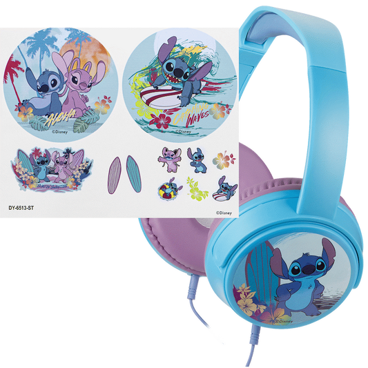 Disney Stitch Wired Headphones with 11 Stickers
