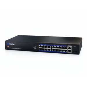 Cattex 16 Port 1GE PoE Switch with 2 x RJ45 1GE and 1 x 1GE SFP Uplink