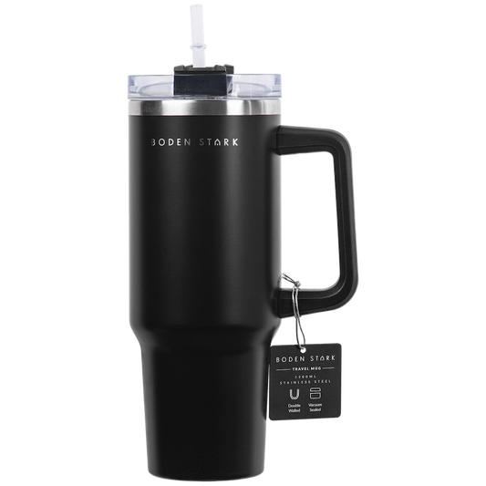 Boden Stark 1200ml Travel Mug - Black - Guards On Duty Shop & Security Guards