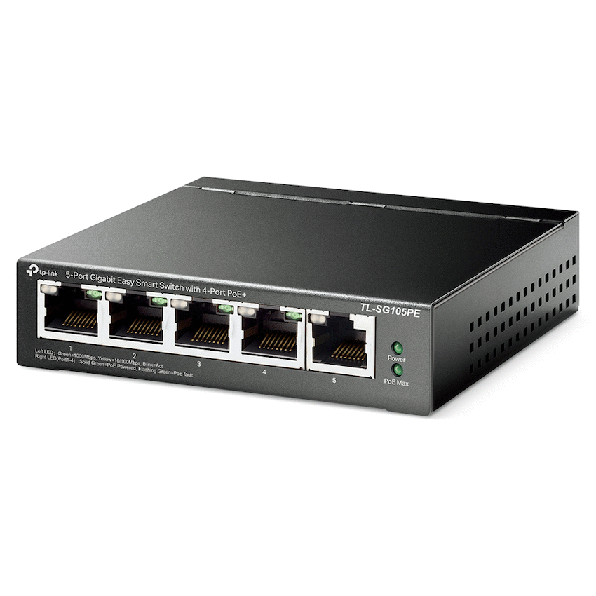 TL-SG105PE 5-Port Gigabit Easy Smart Switch with 4-Port PoE+