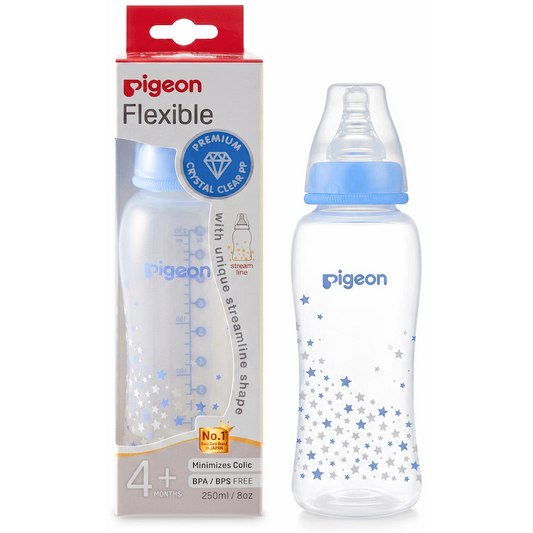 PIGEON FLEXIBLE BOTTLE STREAMLINE BLUE STAR 250ML