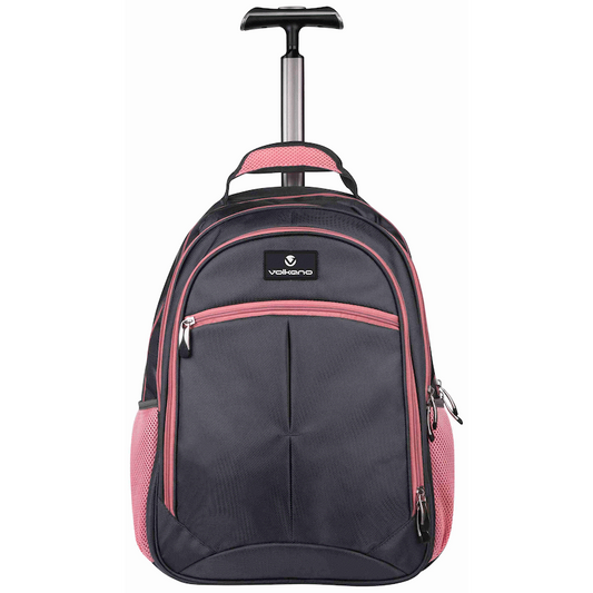 Volkano Orthopaedic Trolley Backpack 27L - Dark Grey/Pink