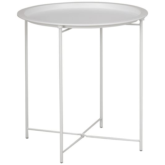 Everfurn Nala Side Table White, Painted MDF, Steel Frame, 2 Pack