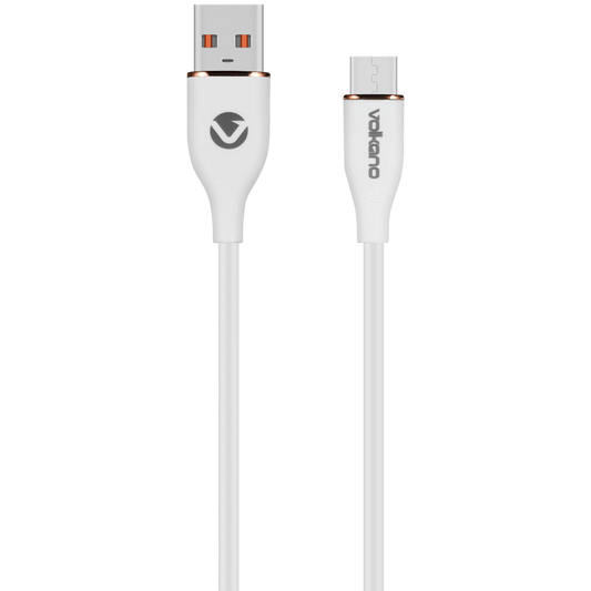 Volkano Flexi Series USB to Micro USB 2.5m 18w - White