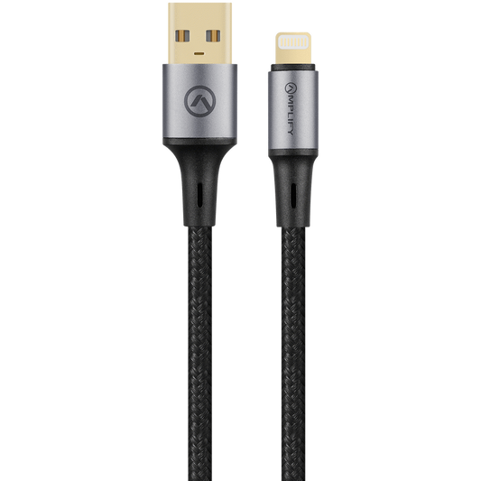 Amplify Linked Series USB-A to Lightning Braided Cable - Black 1m