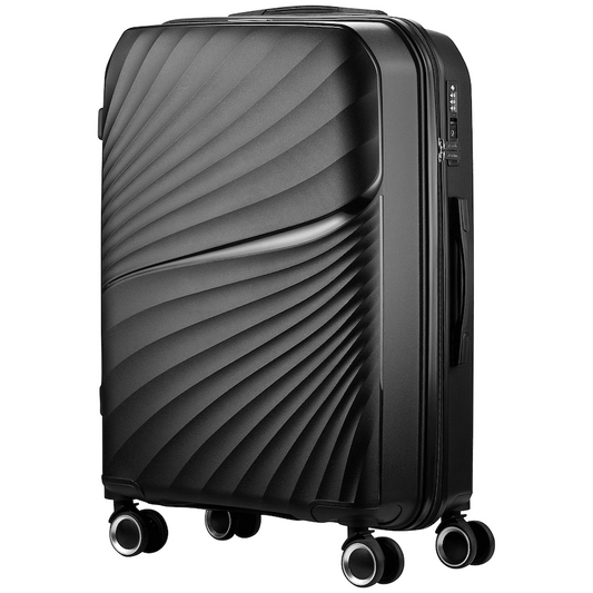 Travelwize Quartz PP 76cm 4-Wheel Spinner Luggage - Black