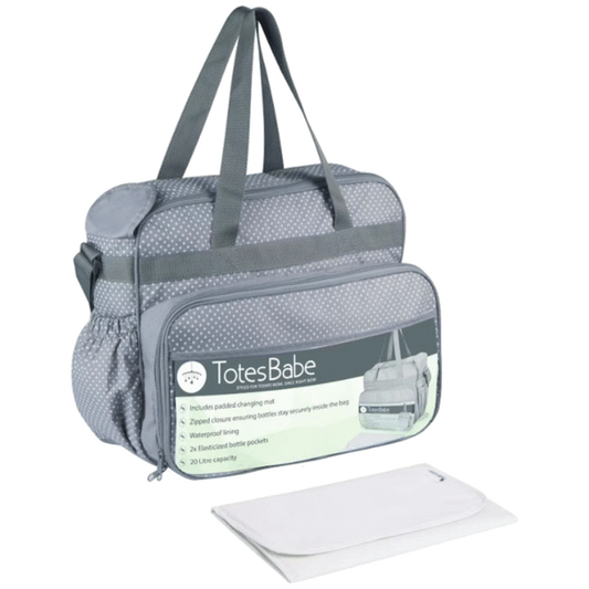 Totes Babe Vivir 20L Diaper Bag, Grey.