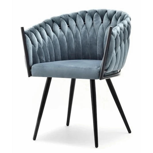 Everfurn Opulent Large Velvet Casual Chair Hazy Blue -2 Pack