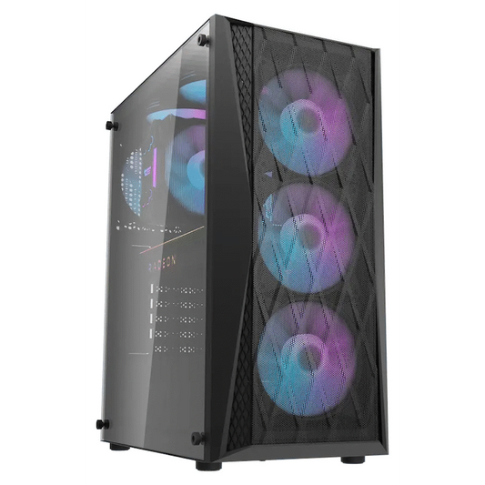 darkFlash Computer Case DK352 Plus - Black (with 4 ARGB Fans)